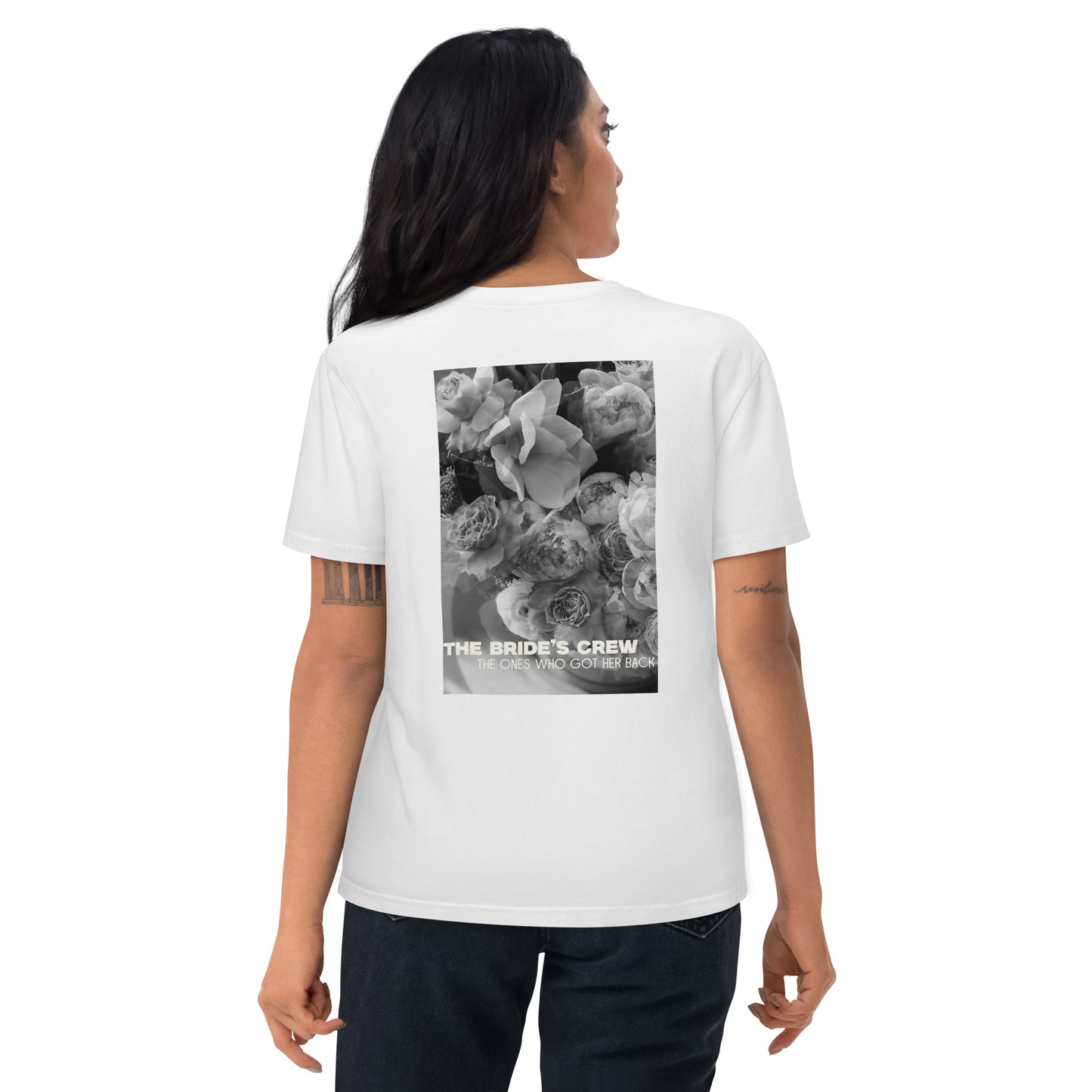"Photo The Bride's Crew" Unisex-Bio-Baumwoll-T-Shirt