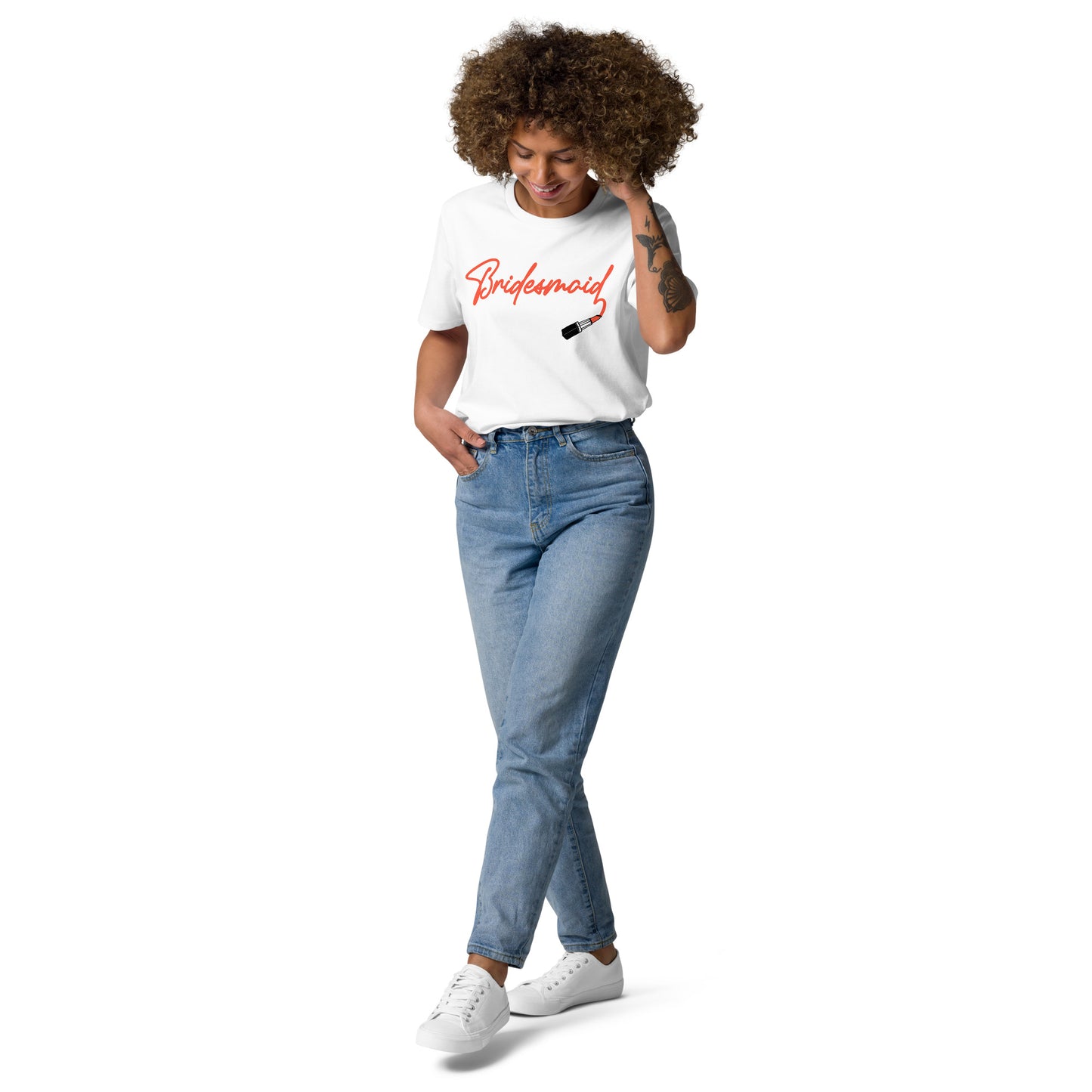 "Red Lipstick Bridesmaid" Unisex-Bio-Baumwoll-T-Shirt