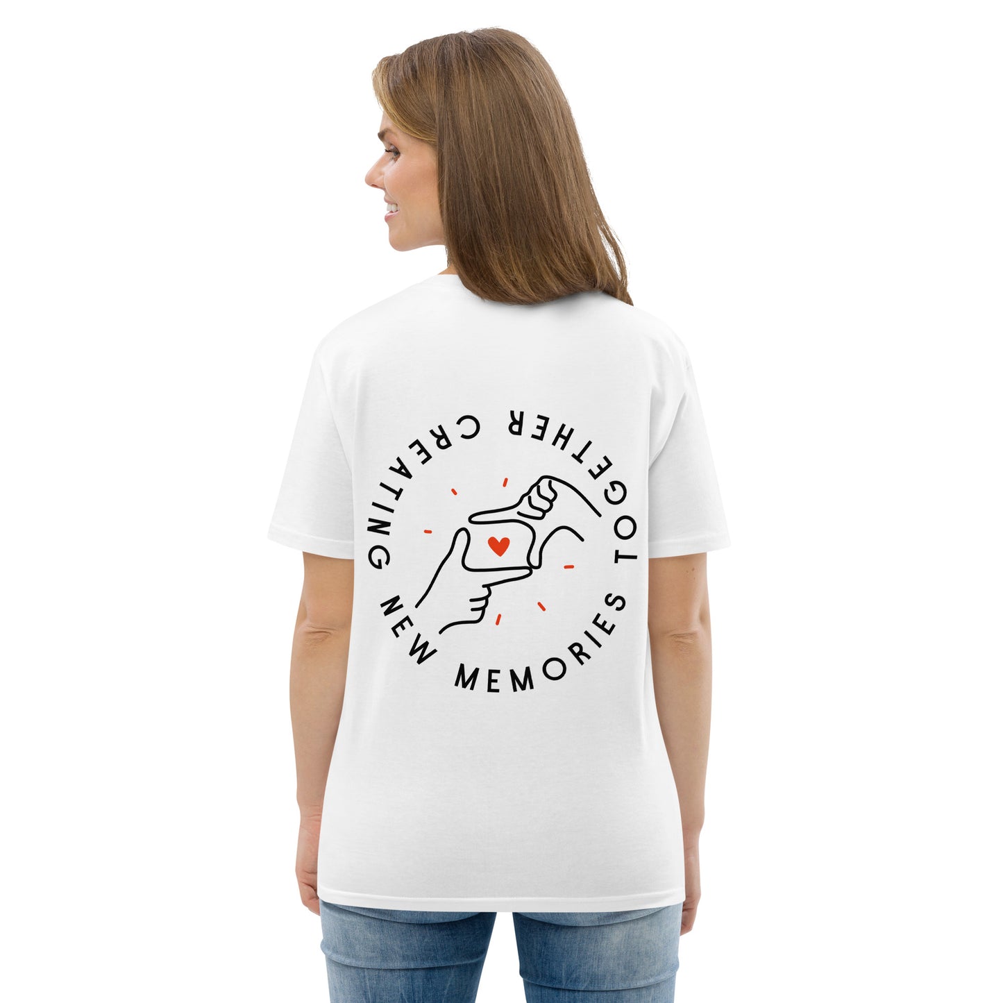 "Creating New Memories Together" Unisex-Bio-Baumwoll-T-Shirt